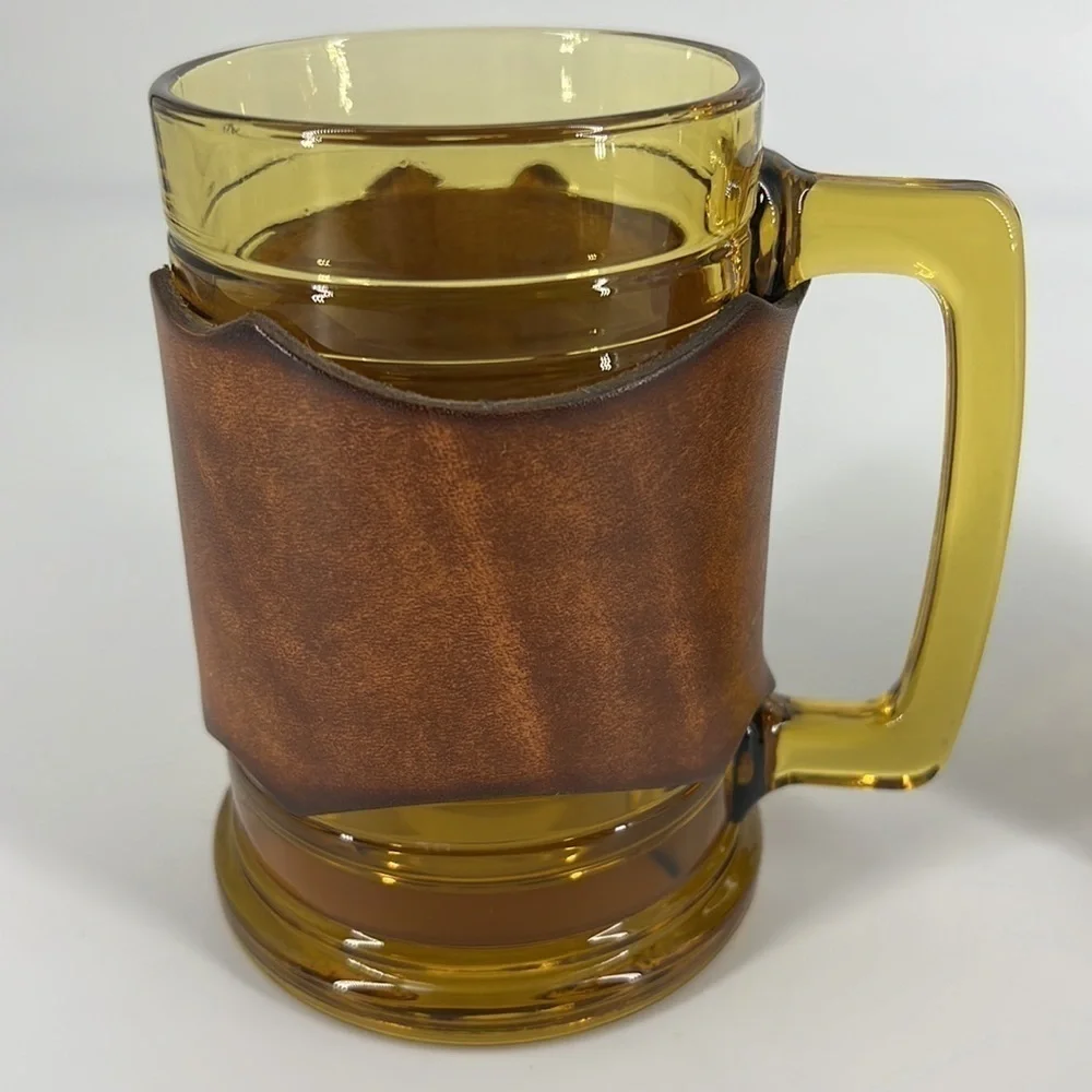 Vintage Amber Beer Mugs